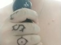 Sloppy Shower Dildo Blowjob