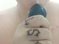 Sloppy Shower Dildo Blowjob