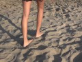 Following her sexy feet on the beach