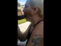 Grandma Fucking Outside....Trying Not To Get Caught