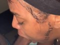 Extreme blow job by tatted face girl