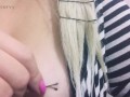 Cum and relax with my boobs and dirty talk! Rubbing bobby pins all over my tits! 