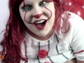 Pussywise the Cumming Clown - Katy Churchill Pennywise parody hairy bbw hitachi vibrator Halloween