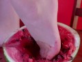 Crushing watermelon with nylon feet trailer