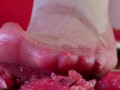 Crushing watermelon with nylon feet trailer