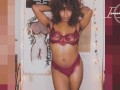 RED HOT Lingerie Try On Haul  Ebony Babe w/ Brown Perky Tits