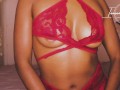 RED HOT Lingerie Try On Haul  Ebony Babe w/ Brown Perky Tits