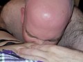 Husband choking on double dildo making hot wife cum