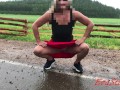 milf pees by the road 4K