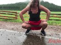 milf pees by the road 4K