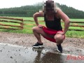 milf pees by the road 4K