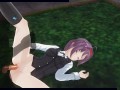 3D HENTAI Konno Yuuki gets fucked in the yard and takes a creampie