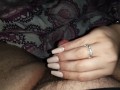 Handjob with long nails *scratching small dick and let him explode*