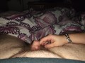 Handjob with long nails *scratching small dick and let him explode*