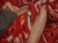 Cute tiny feet rubbing blanket