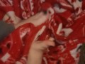Cute tiny feet rubbing blanket