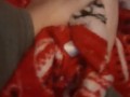Cute tiny feet rubbing blanket
