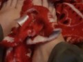 Cute tiny feet rubbing blanket