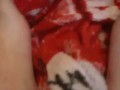 Cute tiny feet rubbing blanket