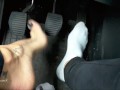 Hot Little Feet Tease On A Car Dashboard Preview