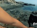 Naked adventures! Underwater sex games on a public beach ends in ruined orgasm.