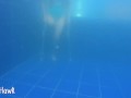 Amputee touches herself in the pool