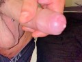 Fat juicy cock and balls bouncing in slow mo with pre cum