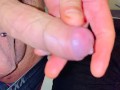 Fat juicy cock and balls bouncing in slow mo with pre cum