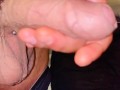 Fat juicy cock and balls bouncing in slow mo with pre cum