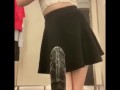 Young 18 Year Old Teen Gets Caught Fucking Herself With A Huge BBC Dildo In Multiple Dressing Rooms!