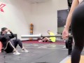 Fitness Girls Big Ass Fucked by a Creeper from the Gym, Threesome