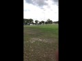 Extremely public pee on sports field (people on the street)