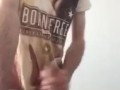 Cumming hard on dining room table. Hot amateur cum from big dick married straight guy
