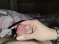 Quick Handjob before bed but with a giant cumload