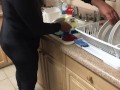 Doing dishes and wetting myself with my spandex