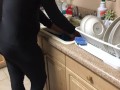 Doing dishes and wetting myself with my spandex