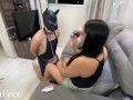 PREVIEW PART 1- New slave training with foot domination and domestic training FEMDOM ASS PLUG SPANK