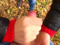 Caught while Finish me Off! Risky Public Handjob by Cute Teen in Forest