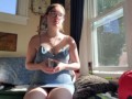 Little slut reads tarot then cums on her toy