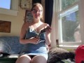 Little slut reads tarot then cums on her toy