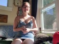 Little slut reads tarot then cums on her toy