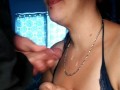 MILF GIVES BLOWJOB UNTIL TIT CUMSHOT