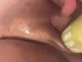 Single mom bored at home makes a homemade dildo and gets off