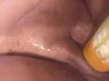 Single mom bored at home makes a homemade dildo and gets off