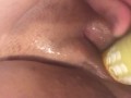 Single mom bored at home makes a homemade dildo and gets off