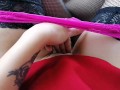 POV Playing in panties and stockings with my pussy and getting an orgasm