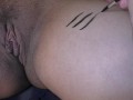 Dirty body writing on pervert wife! Pregnant slut preparing for fucking