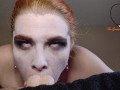 Hot Redhead Goth slut gives sexy eye contact sloppy throatjob ~ TheGoddessOfLust