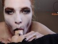 Hot Redhead Goth slut gives sexy eye contact sloppy throatjob ~ TheGoddessOfLust