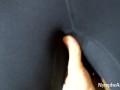 Ass in leggings tempted me and I cum on her